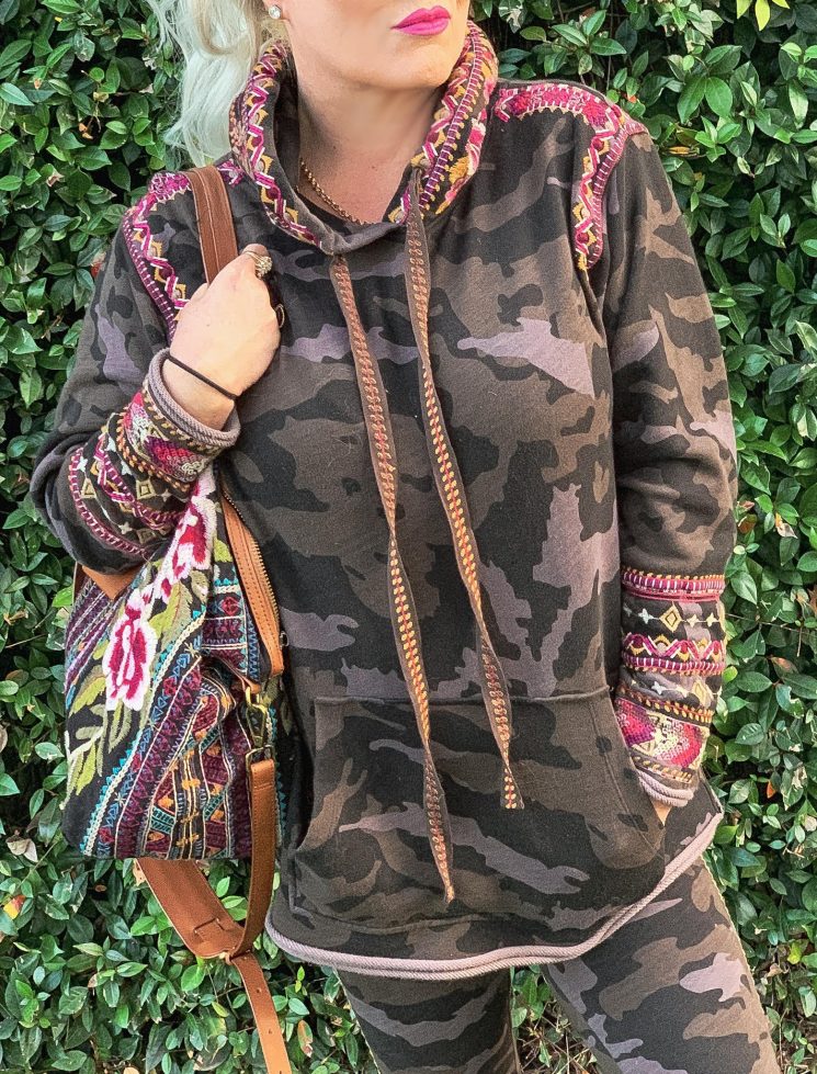 Johnny Was The Woodlands, camoflage, embroidery, Luxor Living and Style, Houston blog, Houston bloggers, Top Houston bloggers, over 50 style, Stephanie Sjoberg, The Woodlands Waterway, Shop Market Street