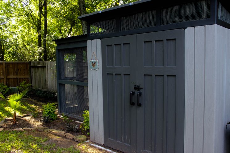 Costco building, chicken coop, dog run, glam coop, gray coop
pretty chicken coops, Texas chicken coops, chicken mom,